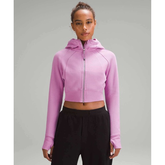 Lululemon Scuba Full-Zip Cropped Hoodie / Size 6 / Dahlia Mauve - Picture 2 of 6